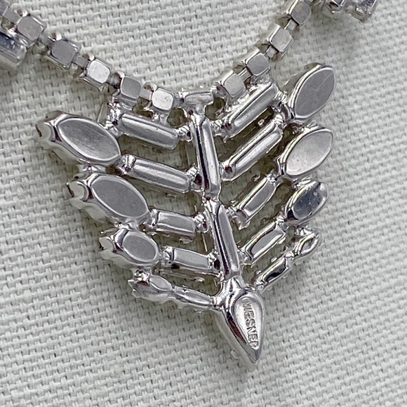 Wiesner Vintage Rhinestone Choker Silver Tone Necklace - Picture 7 of 11